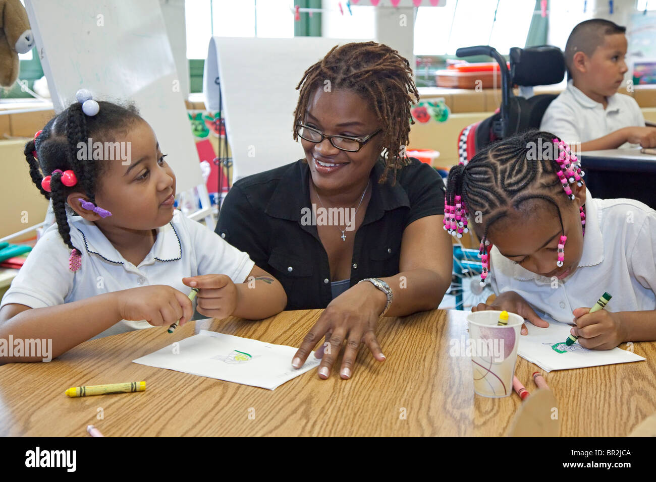 Classe de l'école élémentaire à Detroit Banque D'Images