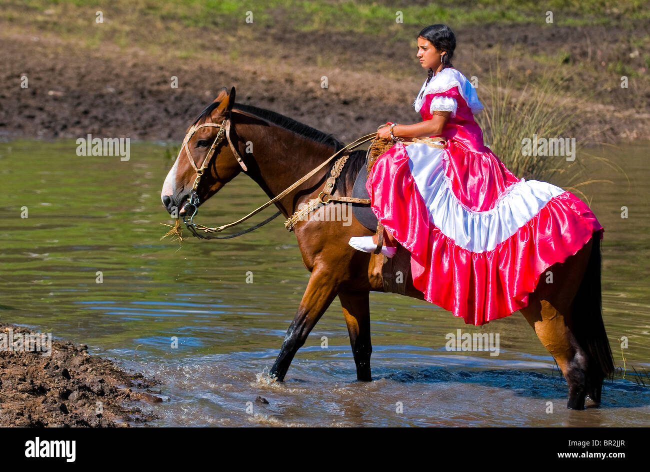 Participant au festival annuel Patria Gaucha à Tacuarembo, Uruguay. Banque D'Images