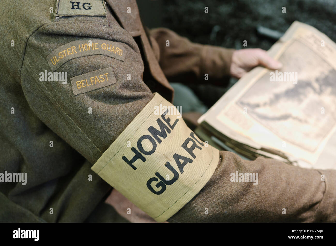 Home Guard uniforme sur un mannequin/dummy Banque D'Images