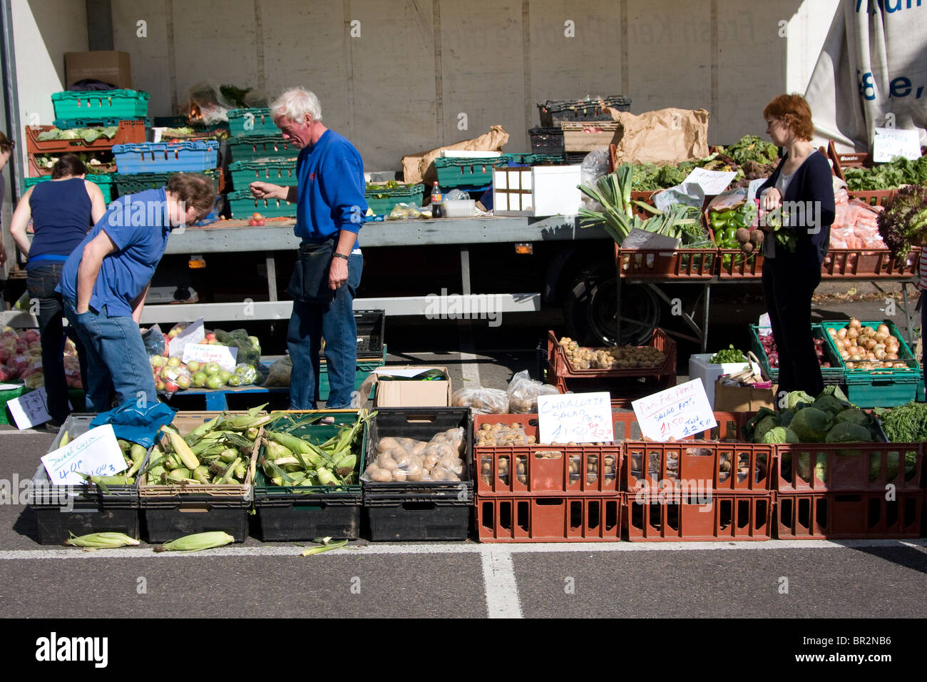 Les traders des agriculteurs clients cale ville acheter Banque D'Images