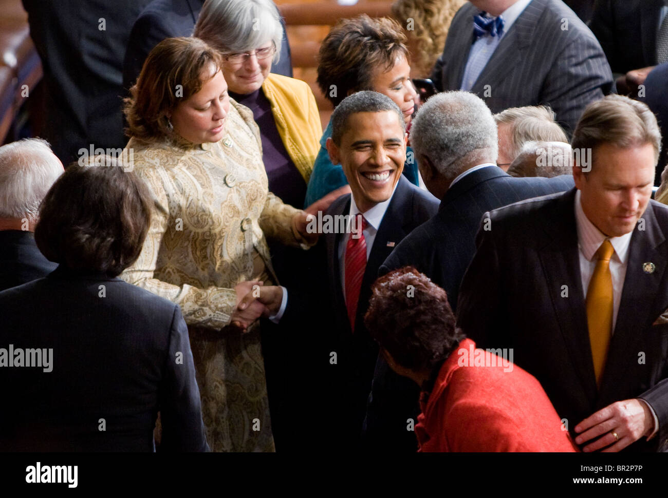 Le président Barack Obama présente son premier état de l'Union. Banque D'Images