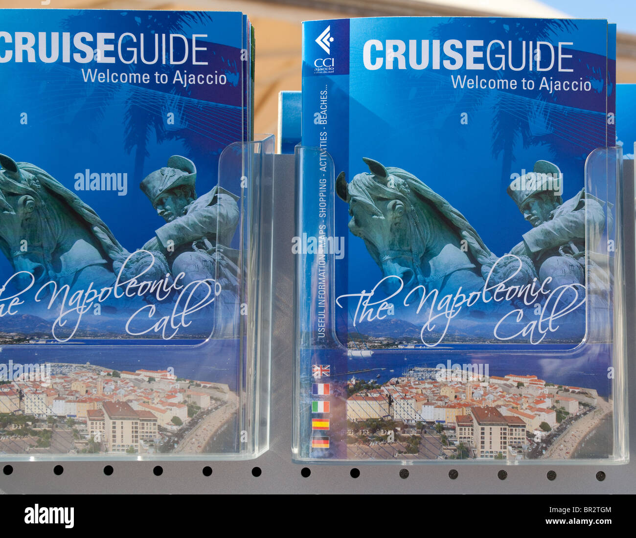 Brochure de voyage pour les touristes Ajaccio Corse Banque D'Images