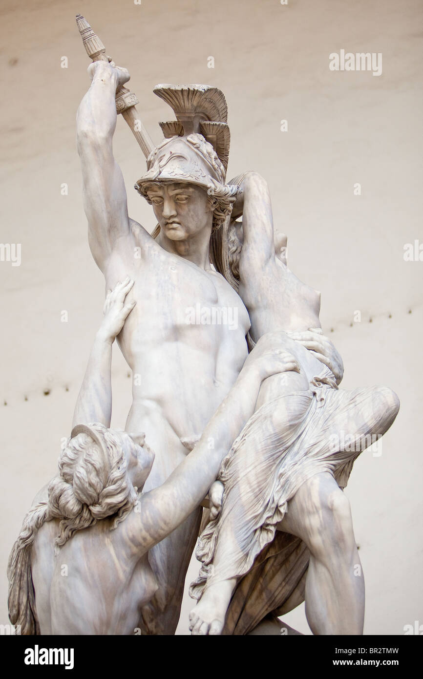 Sacrifice de Polyxena (statue) .Loggia dei Lanzi Florence Italie Banque D'Images
