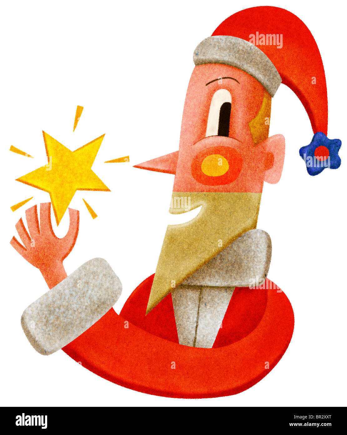 Santa Claus holding a star Banque D'Images