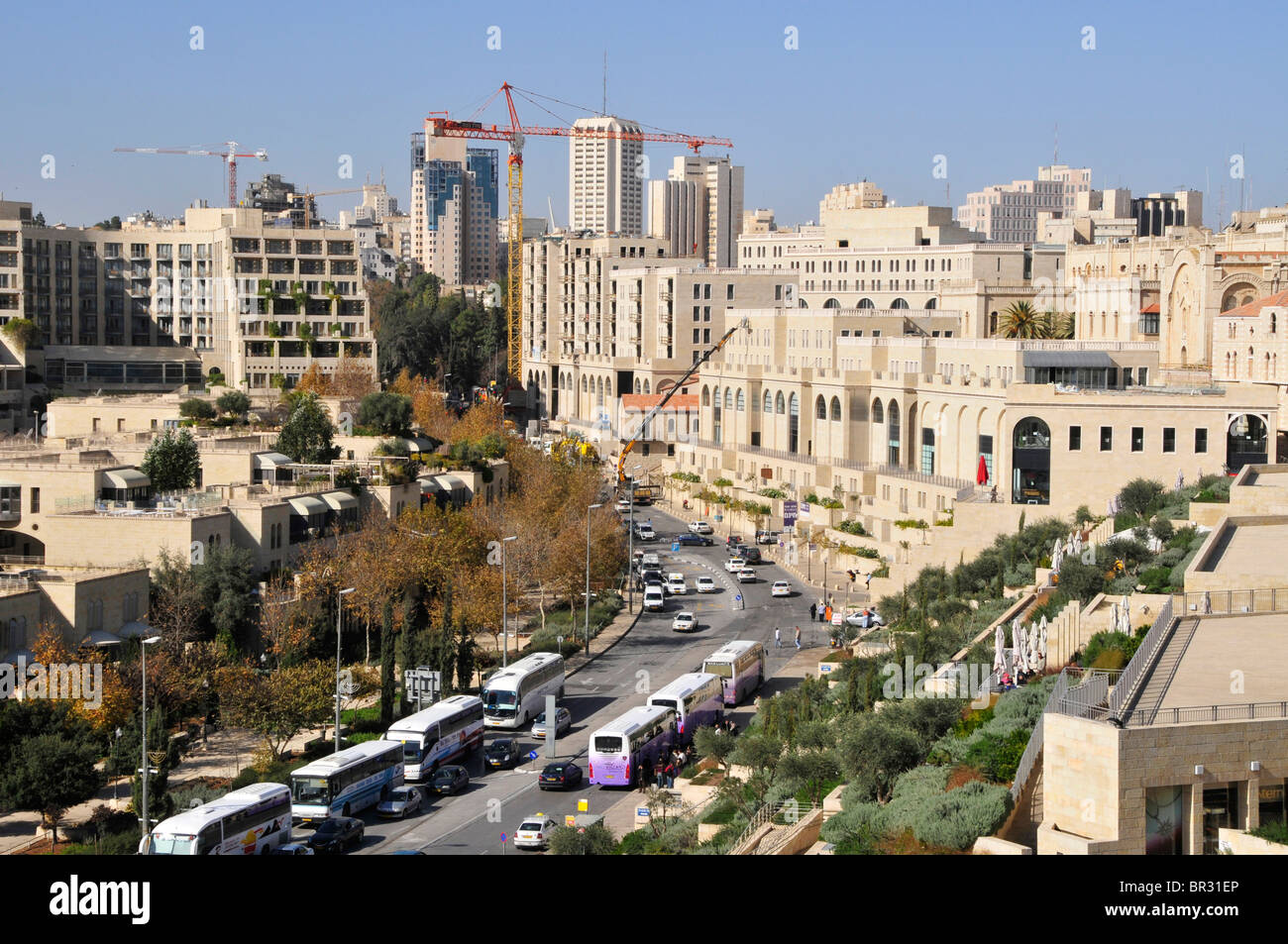 Vue de la citadelle sur la ville de Jérusalem, Israël, Moyen-Orient, l'Orient Banque D'Images