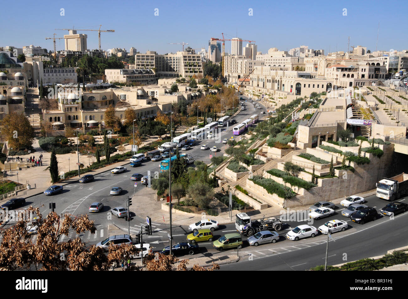 Vue de la citadelle sur la ville de Jérusalem, Israël, Moyen-Orient, l'Orient Banque D'Images