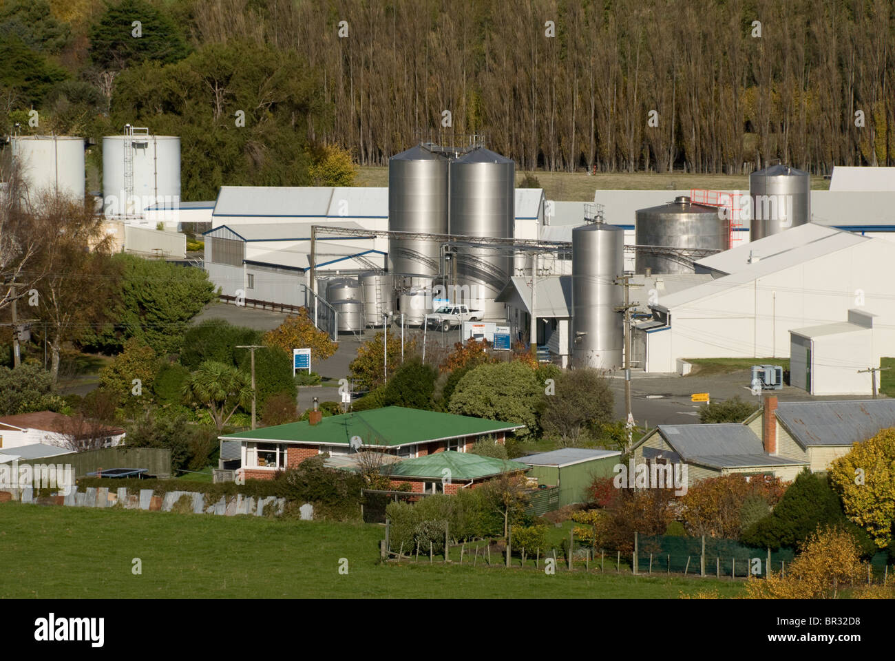 Usine de produits laitiers Fonterra, Tuamarina, près de Picton, Marlborough, île du Sud, Nouvelle-Zélande Banque D'Images