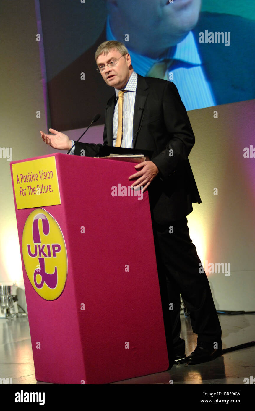 David Campbell Bannerman s'exprimant lors de la Conférence de l'UKIP à Torquay Devon Sept 2010. Banque D'Images