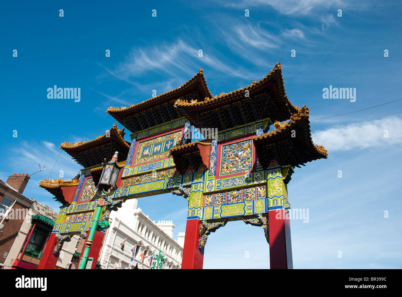 Chinese gate à Liverpool Banque D'Images