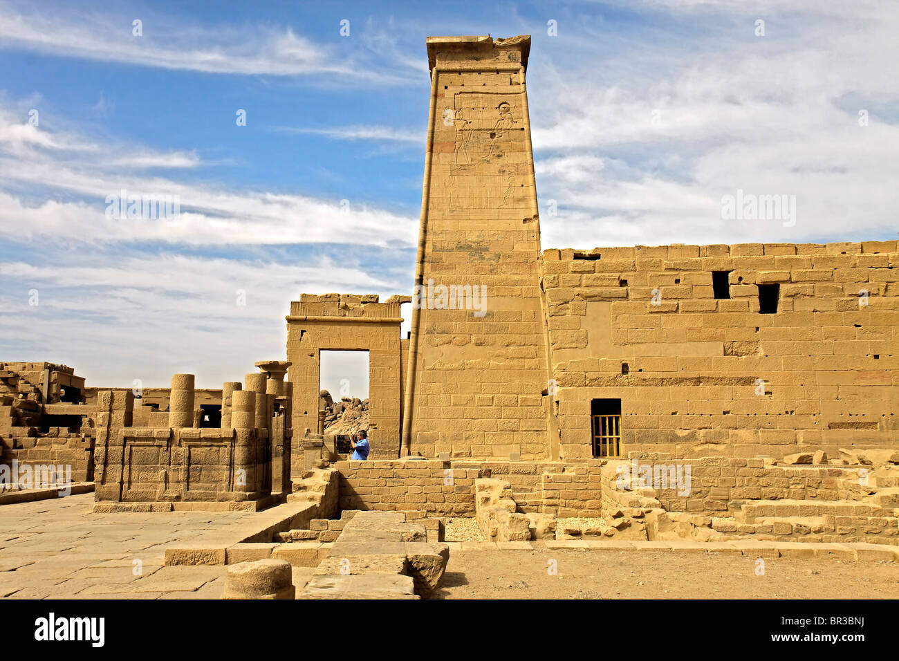 Egypte Philae Temple d'Isis Vue de côté Banque D'Images