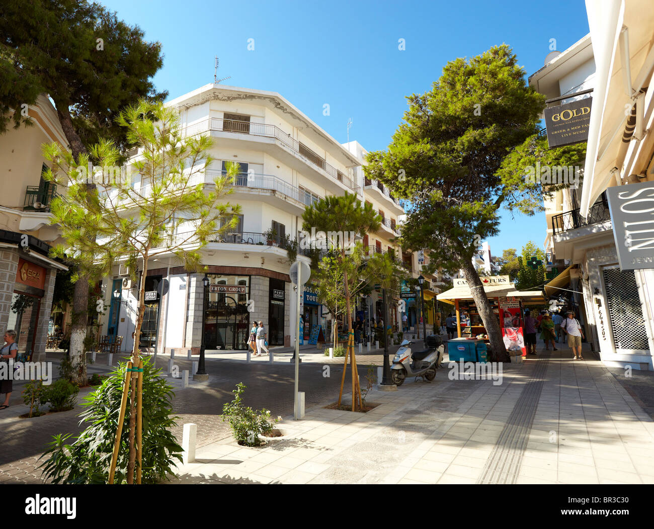 Le centre-ville d'Agios Nikolaos, Crete Banque D'Images