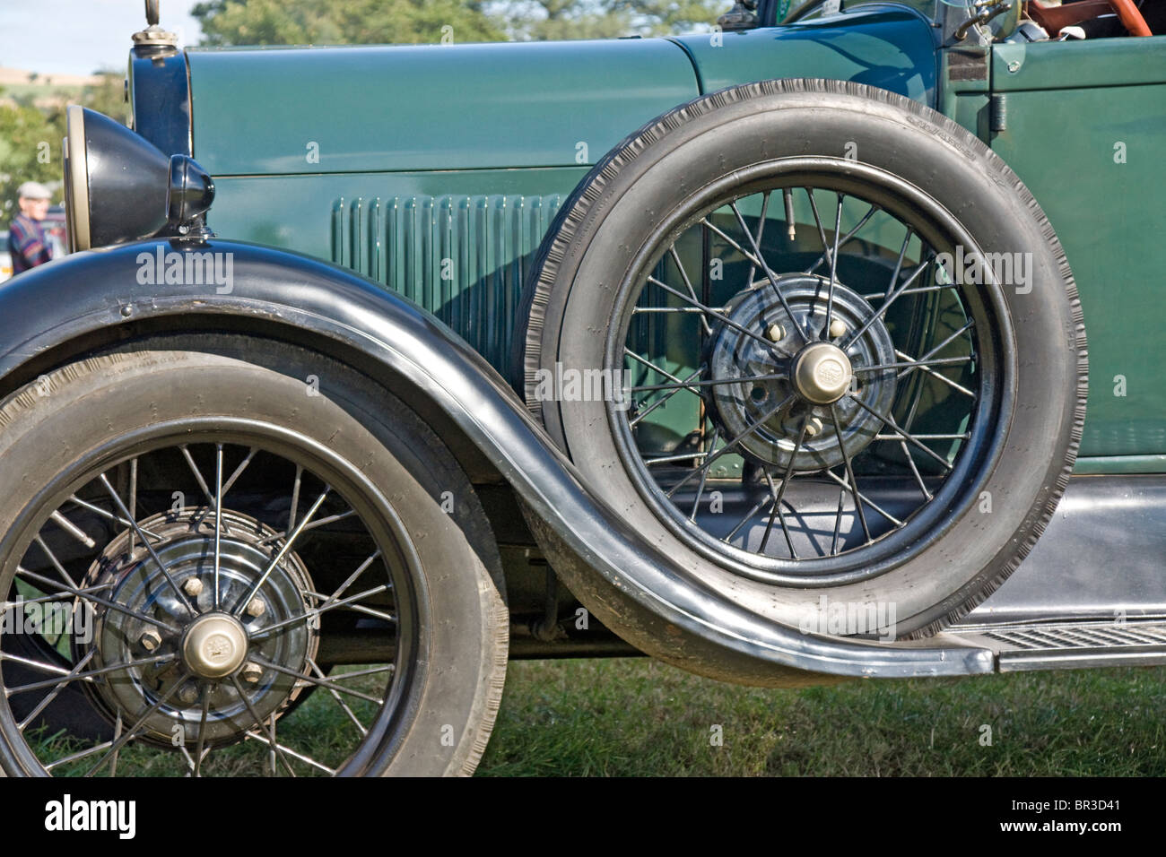 Roue avant côté roue de secours et sur un modèle 1928 UNE Ford Pick-up. Banque D'Images