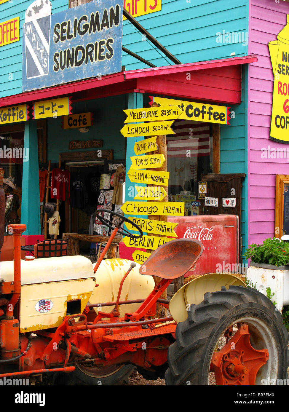 La vieille Route 66 piège à touristes Banque D'Images