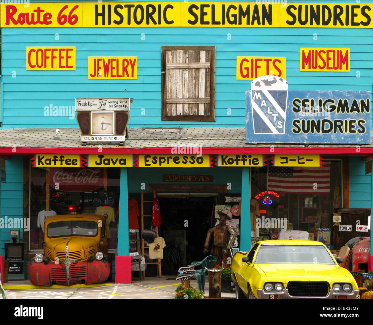 La vieille Route 66 piège à touristes Banque D'Images