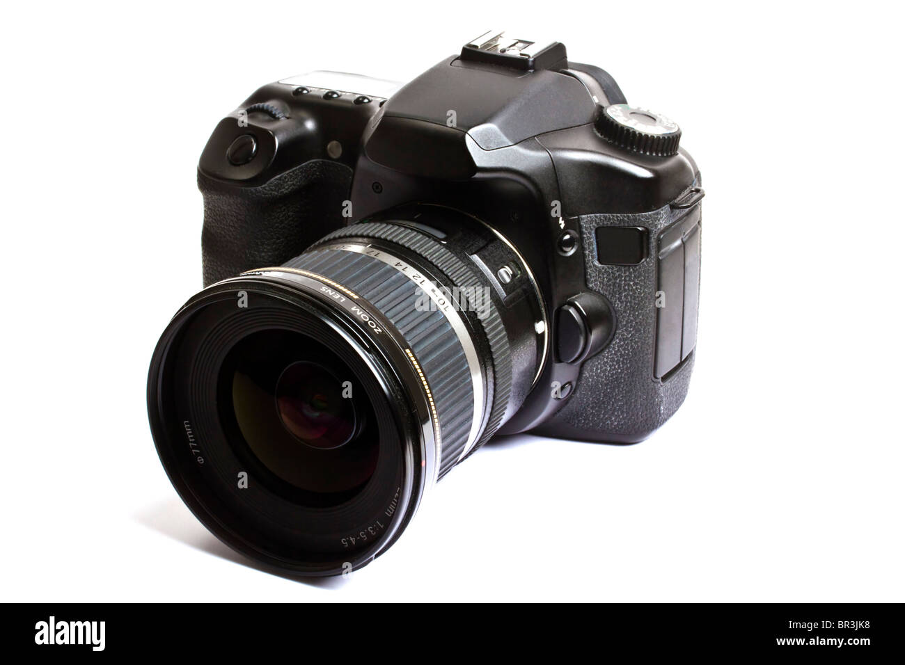 Appareil photo reflex numérique isolé sur fond blanc Banque D'Images