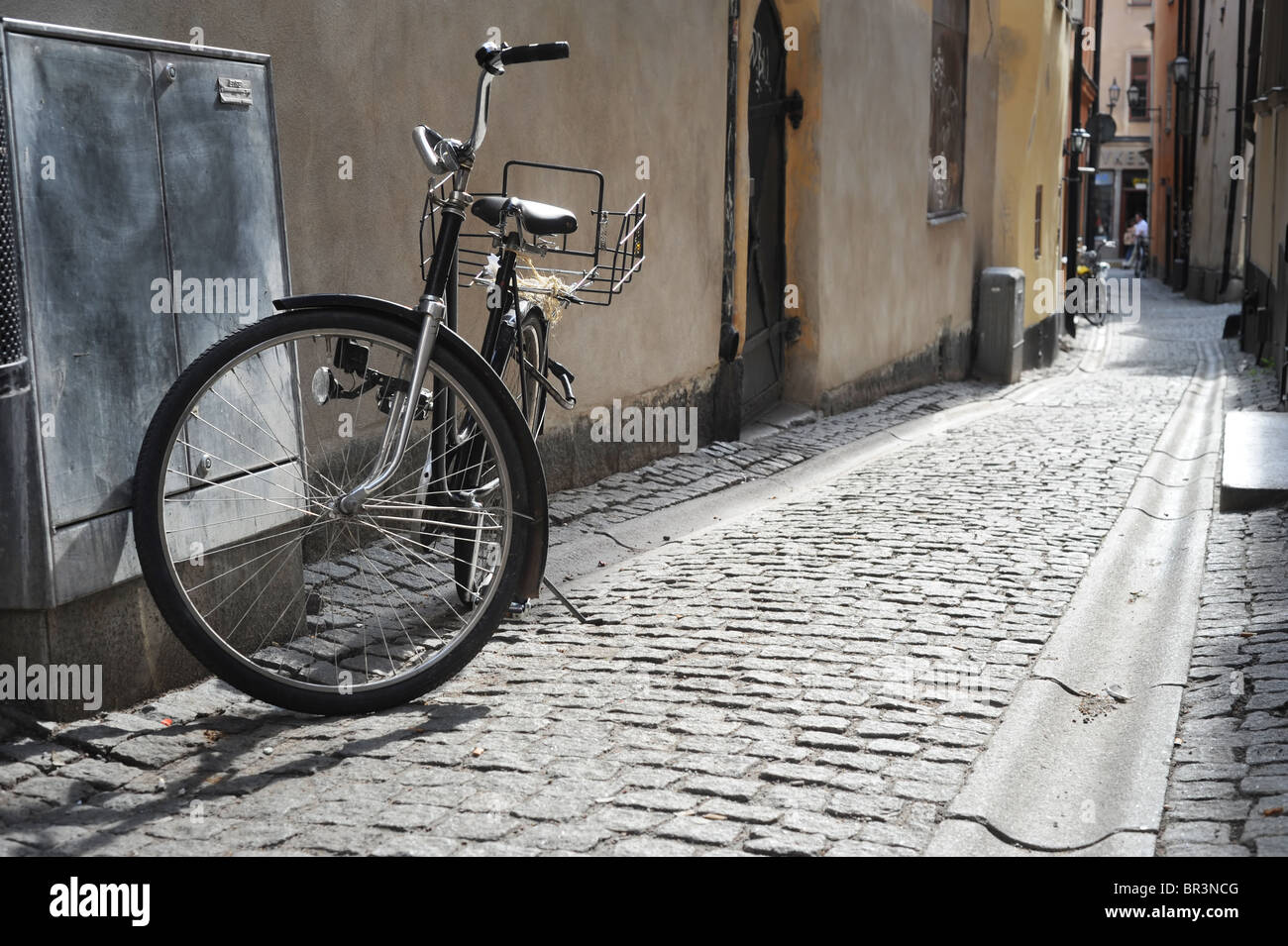 Old fashioned location sur la vieille rue de Stockholm Banque D'Images