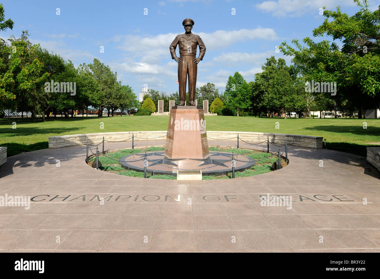 Dwight D. Eisenhower Champion de la paix Statue Abiliene Kansas Banque D'Images