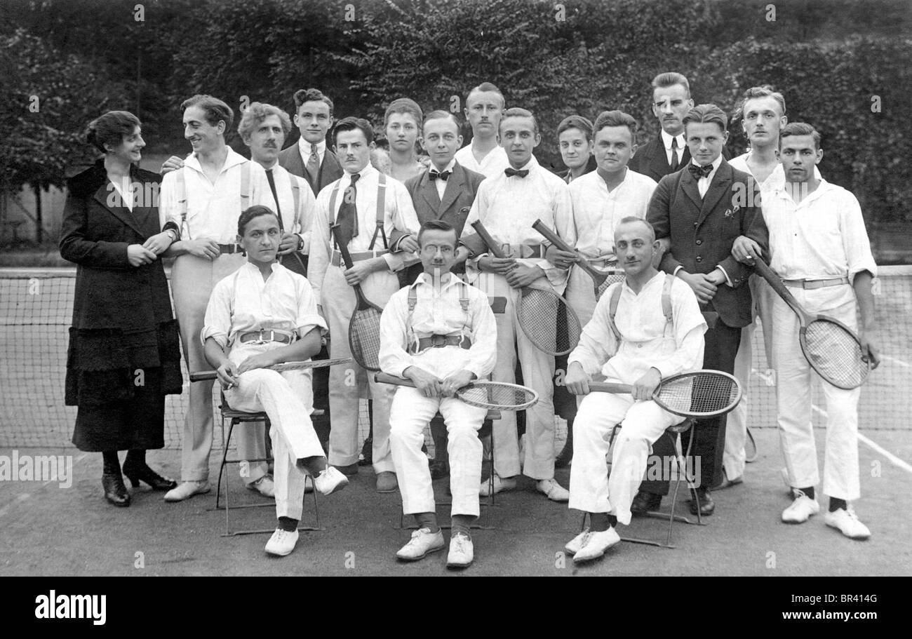 Image historique, les joueurs de tennis, ca. 1923 Banque D'Images