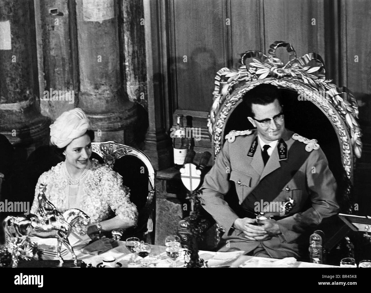 La princesse Margaret et le Roi Baudouin Famille royale 10 juin 1974 Tristar Banque D'Images