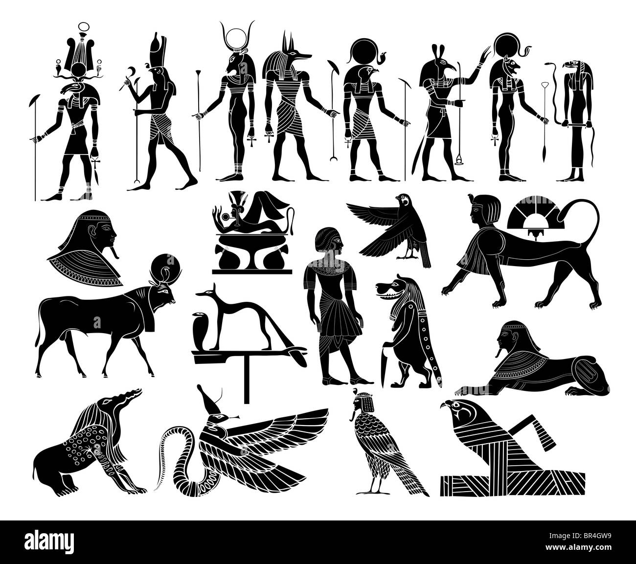 Vector illustration - thèmes de l'Égypte ancienne Banque D'Images