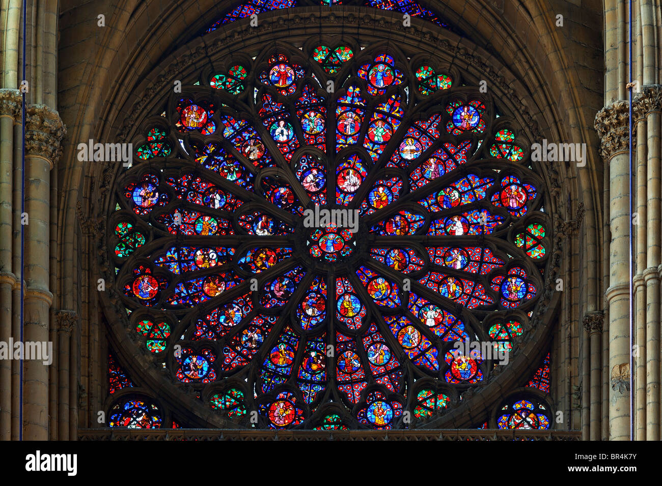 Notre Dame de la cathédrale de Reims, France Banque D'Images