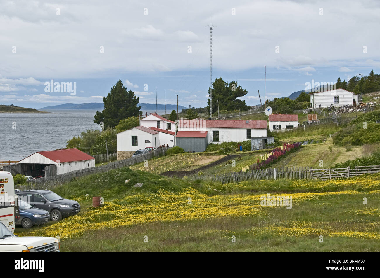 Ferme de Thomas les ponts sur le canal de Beagle, Tierra del Fuego, Argentina Banque D'Images