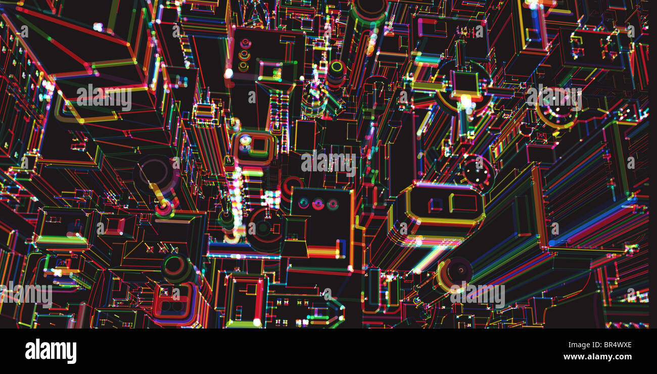 Un Dessin D Une Ville Prospere D Un Point De Vue En Plongee Dessine Dans Un Choix De Couleurs Photo Stock Alamy