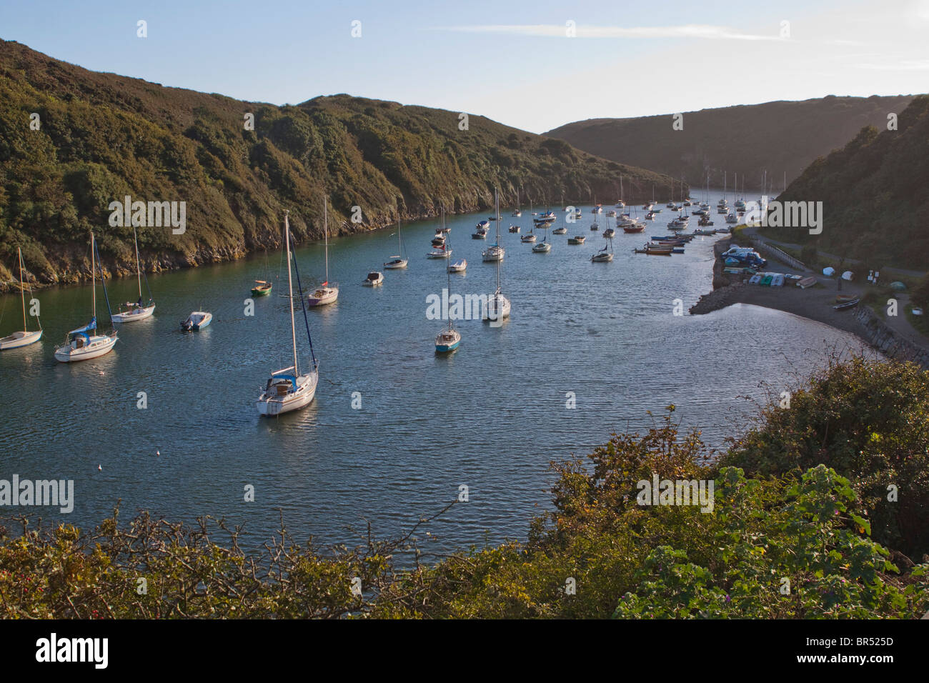 Port de Solva à marée haute, Galles Pembrokeshire Coast national park UK Voir 105561 Solva Banque D'Images