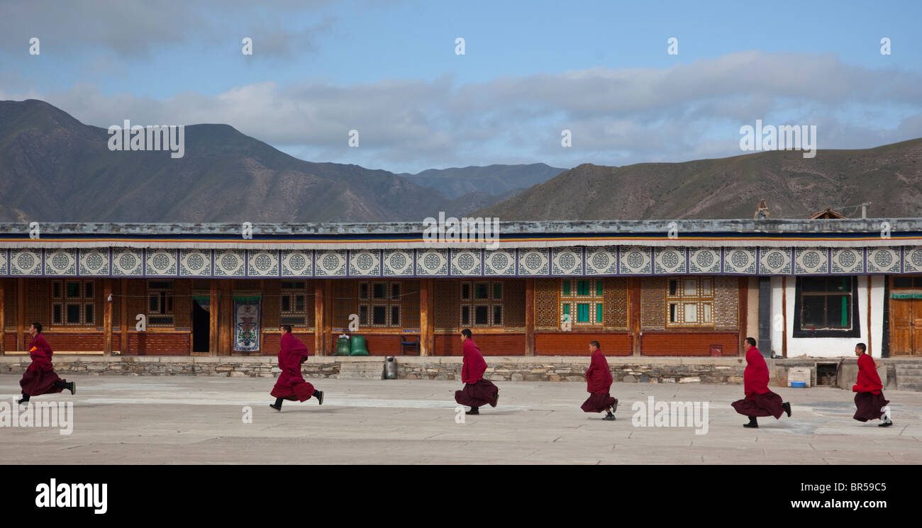 Gansu Xiahe en Chine. Banque D'Images