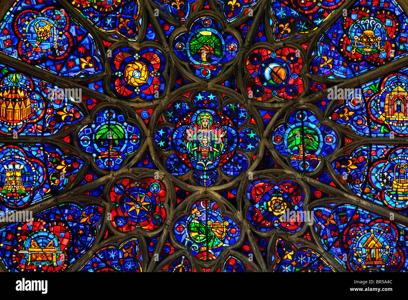 Notre Dame de la cathédrale de Reims, France Banque D'Images