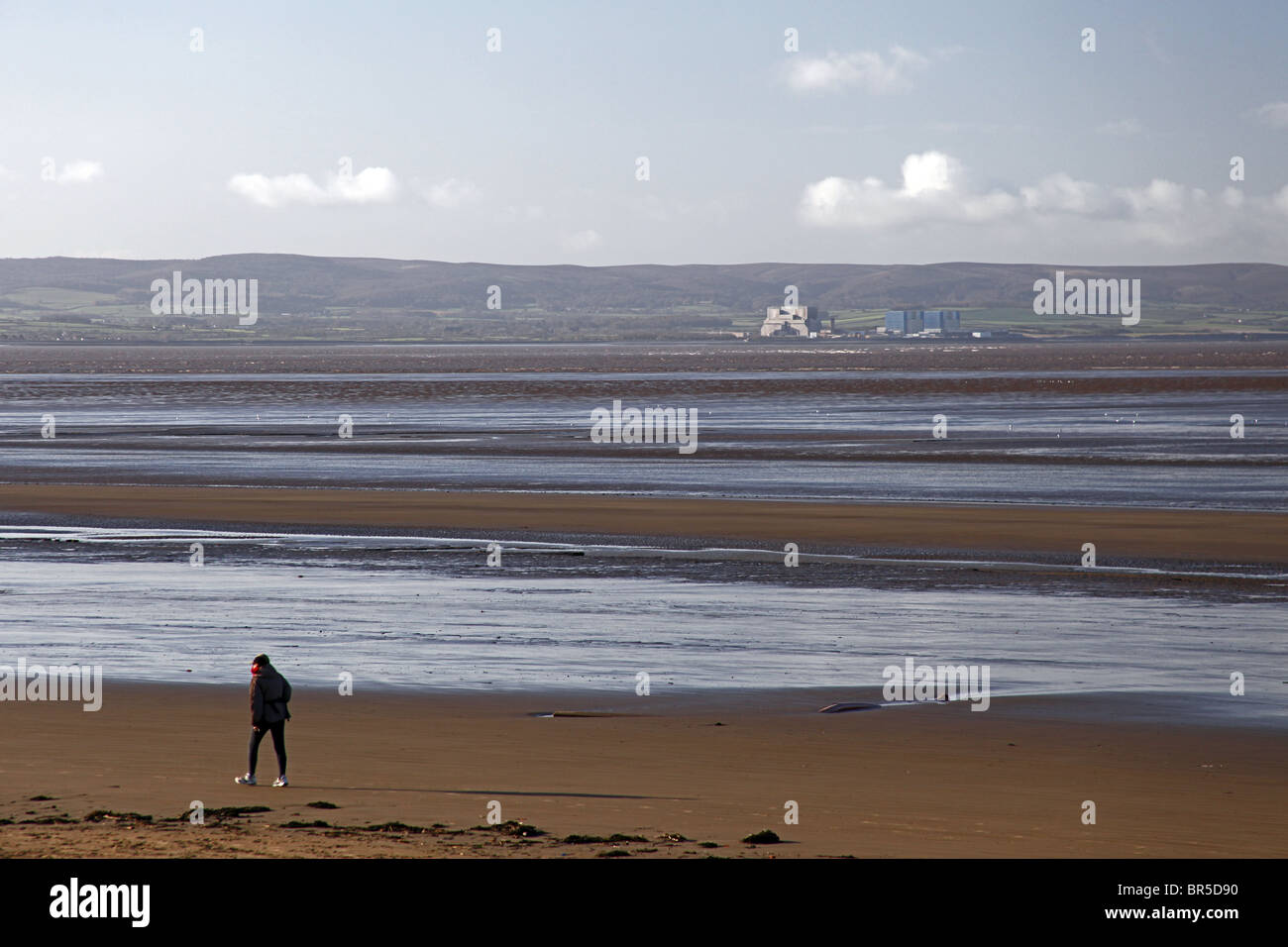 Les vasières et dangereux de la rivière Parrett quicksands estuaire dans le Somerset où elle rejoint le canal de Bristol, Angleterre, Royaume-Uni Banque D'Images