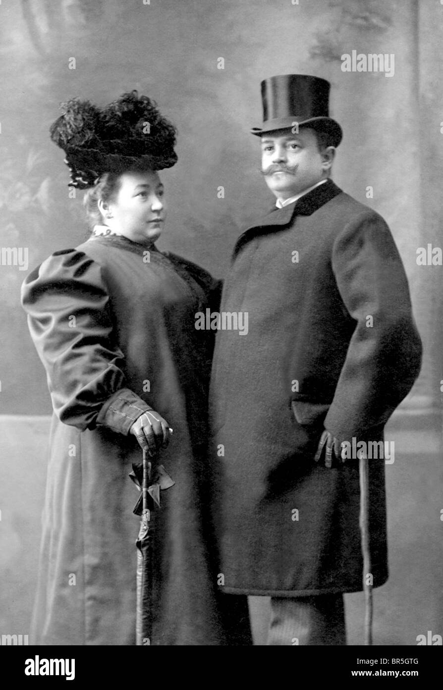 Photographie historique corpulent, couple, vers 1900 Banque D'Images