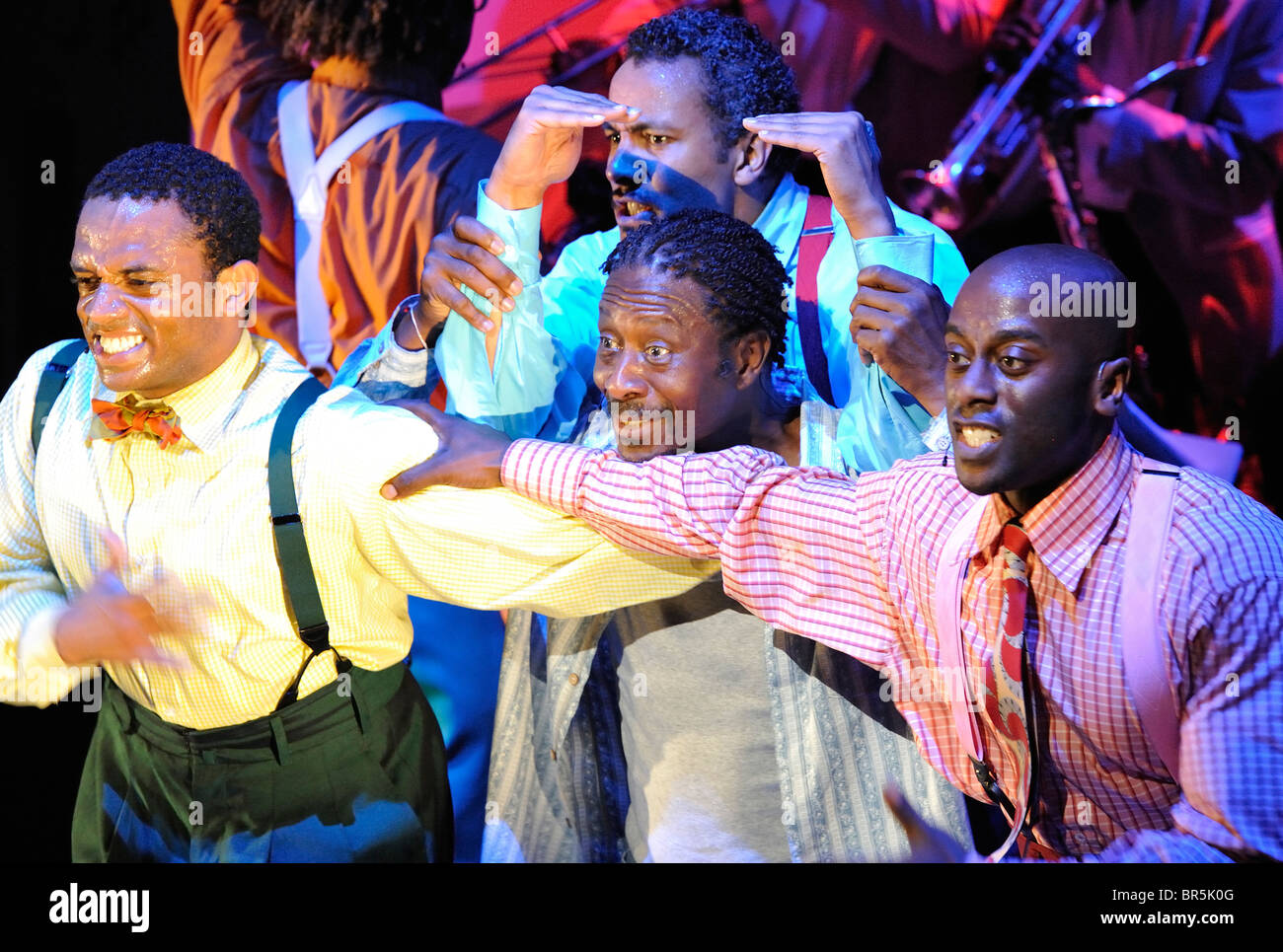 Cinq gars appelé Moe, Stratford East Theatre, Clarke Peters Banque D'Images