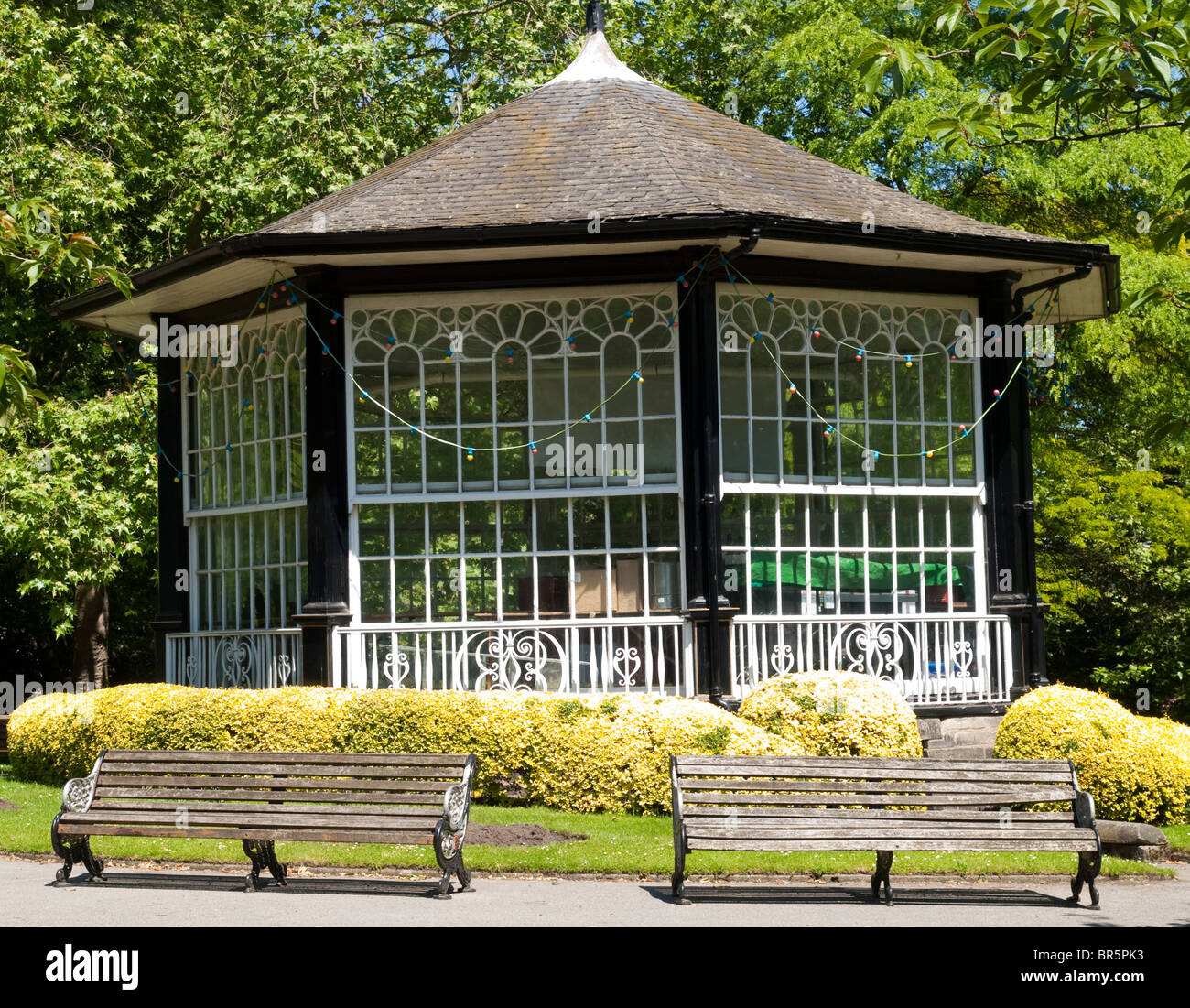 Le kiosque à musique au château de Nottingham, Nottinghamshire England UK Banque D'Images