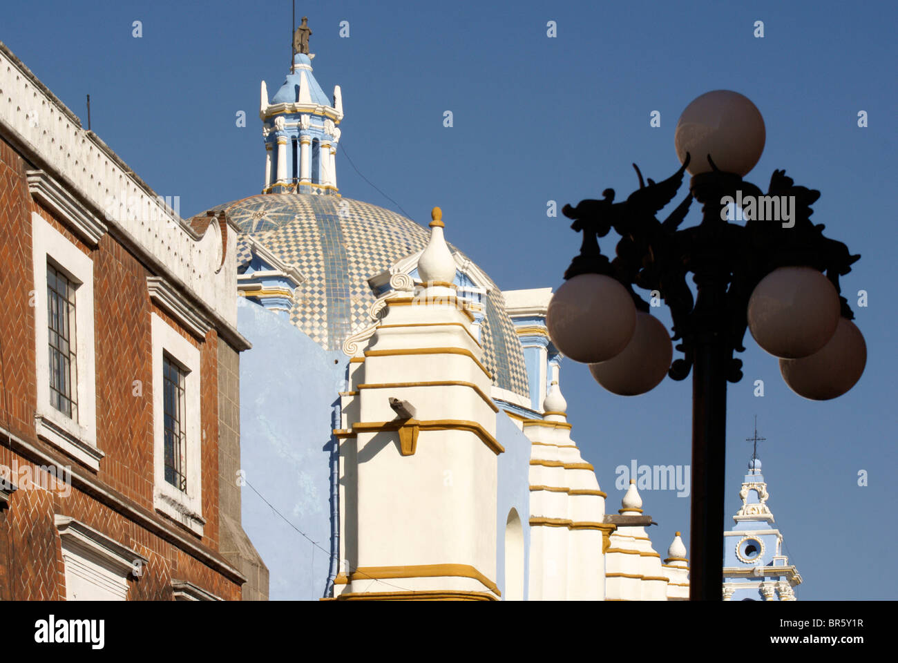 L'architecture coloniale espagnole dans la ville de Puebla, au Mexique. Le centre historique de Puebla est un UNESCO World Heritage Site. Banque D'Images