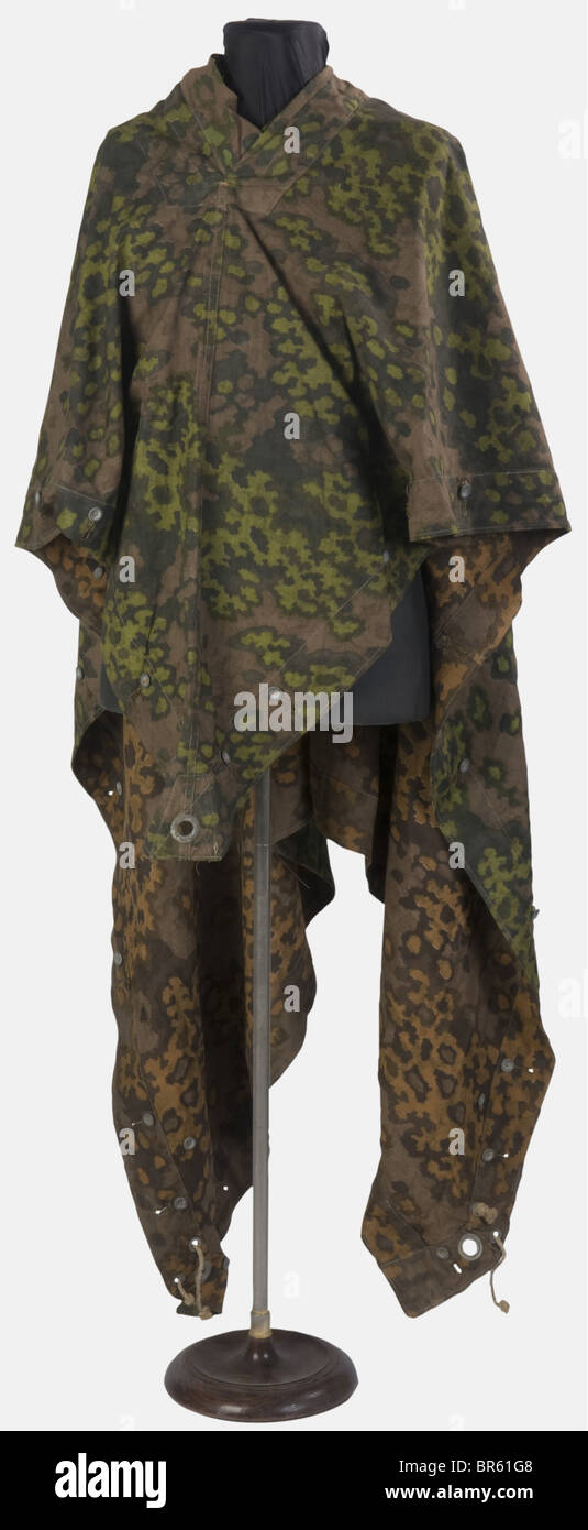 Schutzstaffel, Poncho camouflage de la Waffen-SS, Camouflage réversible printemps-automne, , Banque D'Images