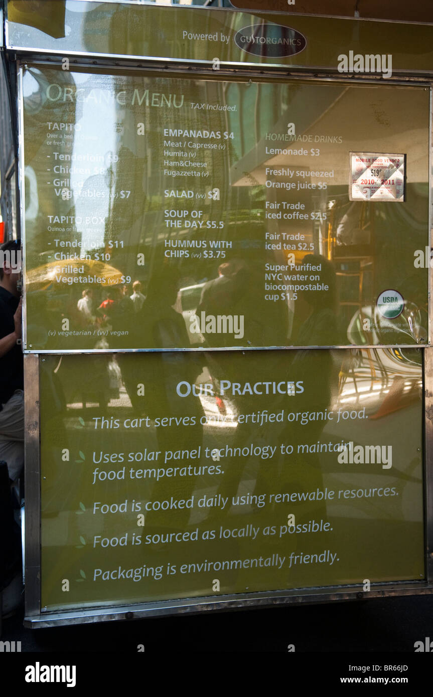 GustOrganics, un vert et restaurant bio lance un panier alimentaire sur Park Avenue, en plein centre de New York Banque D'Images