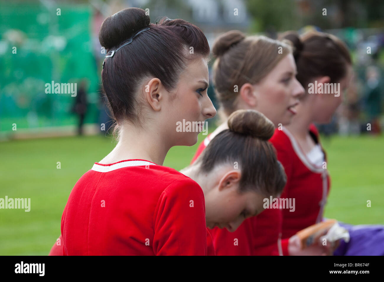 Les Danseurs écossais à la Braemar Royal Highland Gathering et Jeux Memorial Park, Braemar, Aberdeenshire, uk Banque D'Images
