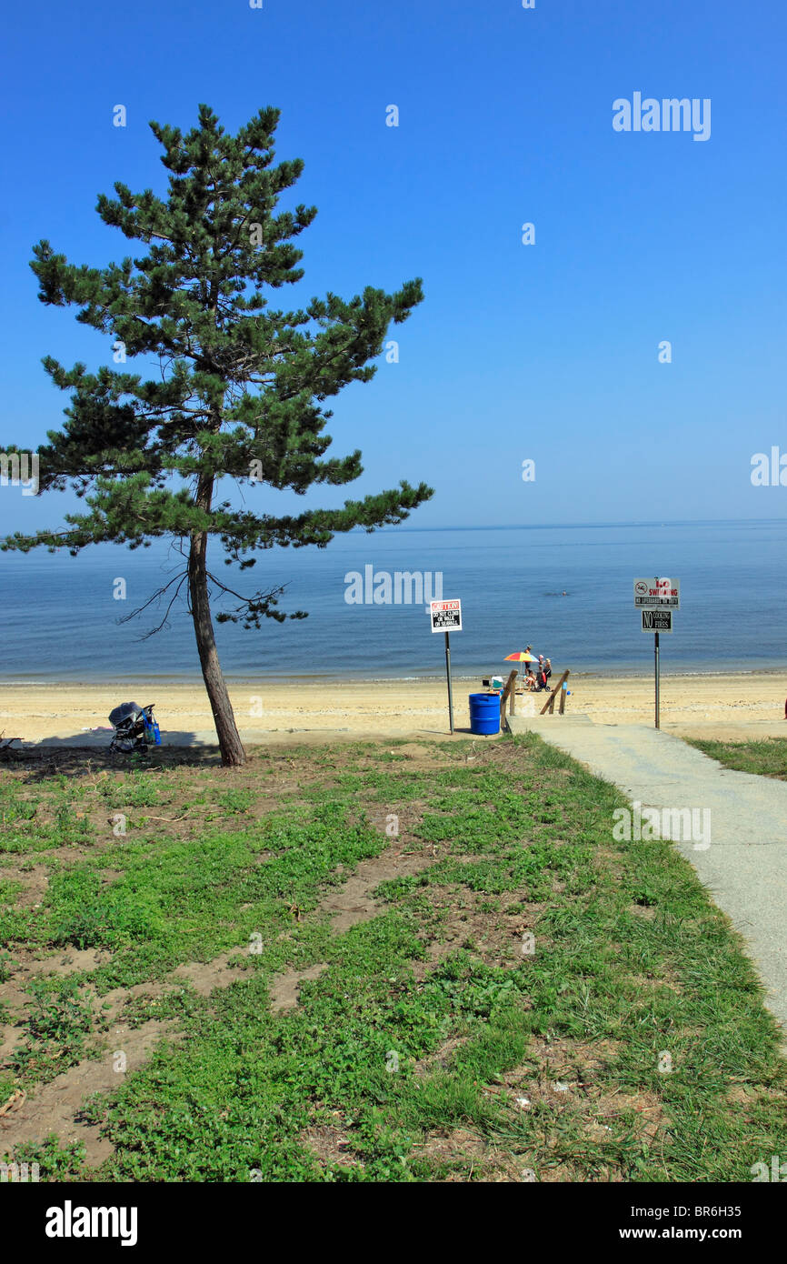 Plage de Sands Point Long Island NY Banque D'Images