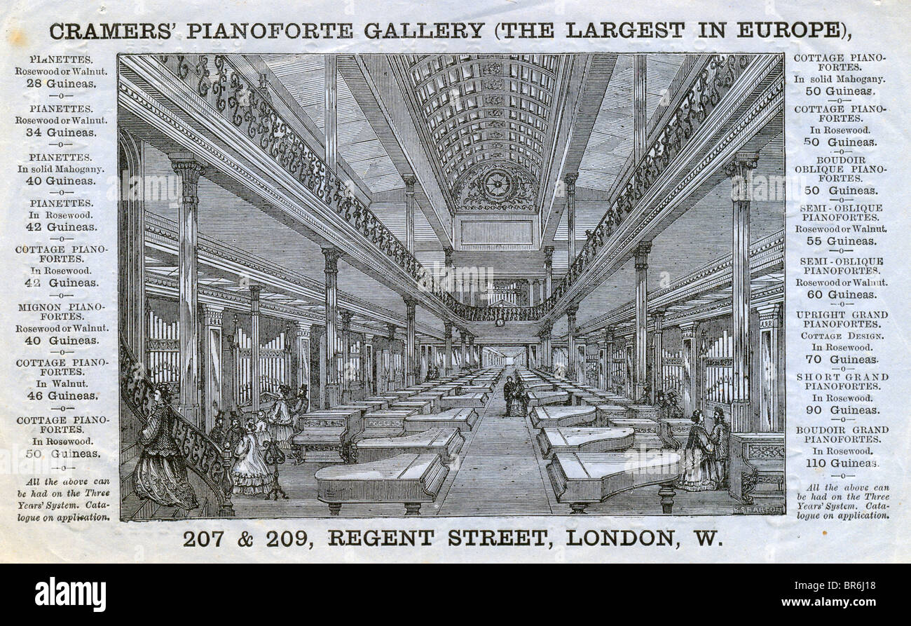 Cramers' showroom Pianoforte vers 1875 Banque D'Images