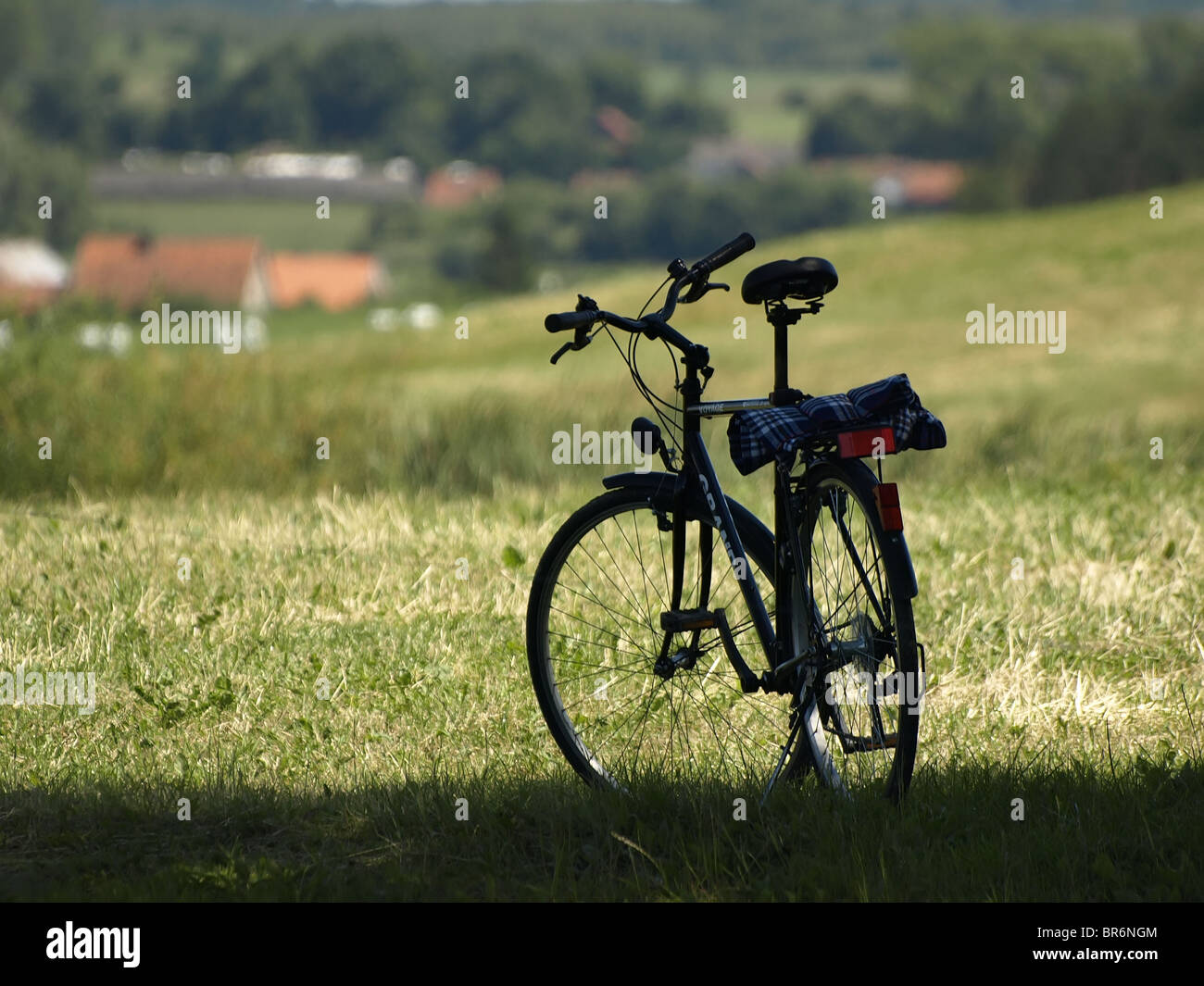 Paysage avec bike Banque D'Images