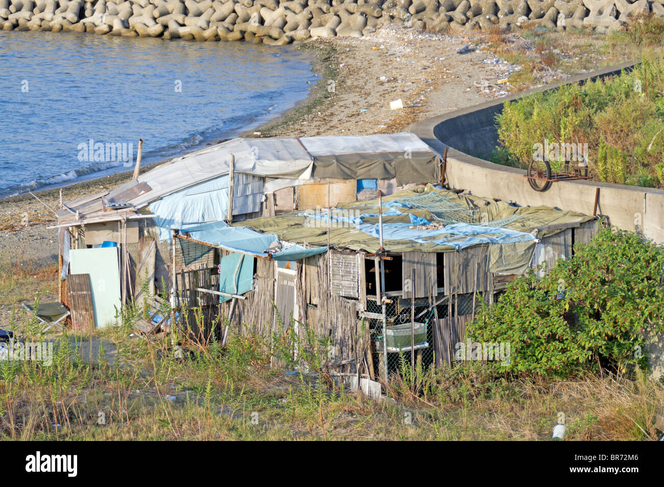 Une cabane typique utilisé par les sans-abri au Japon Banque D'Images