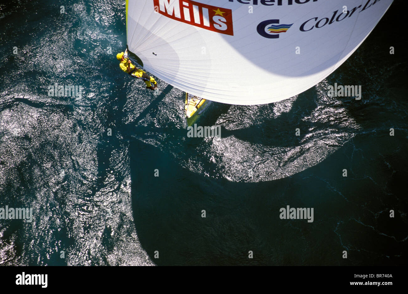 Kvaerner Innovation dans la course Whitbread Round the World Race, 1997. Banque D'Images