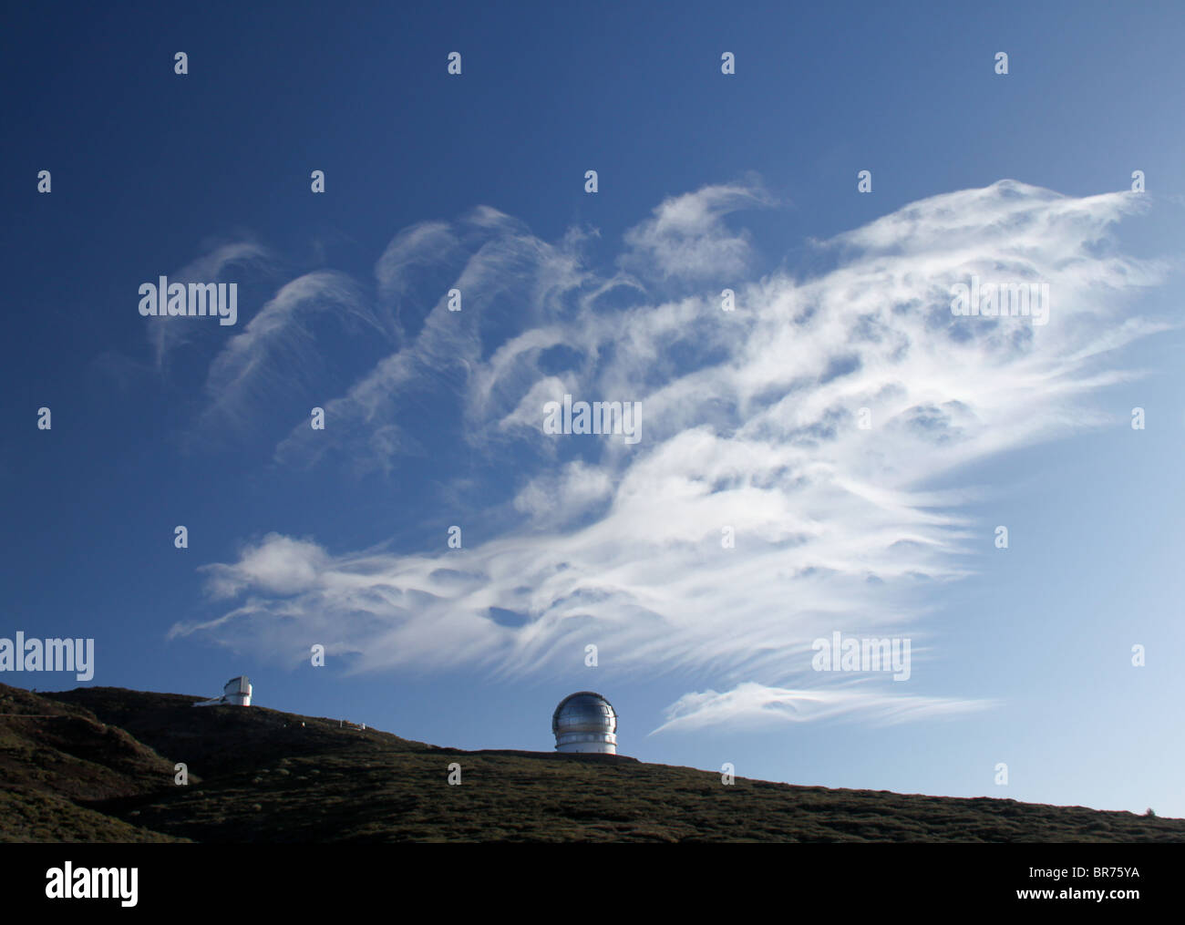 TNG et GTC sur le sommet de La Palma (Canaries, Espagne) Banque D'Images