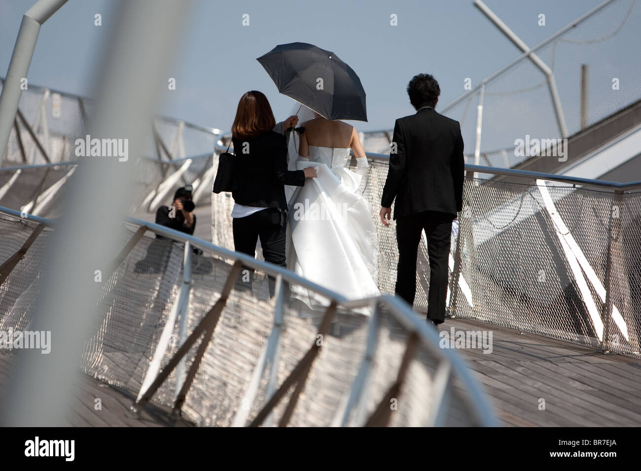 Mariage sur Osanbashi Pier, Yokohama, Japon. Banque D'Images