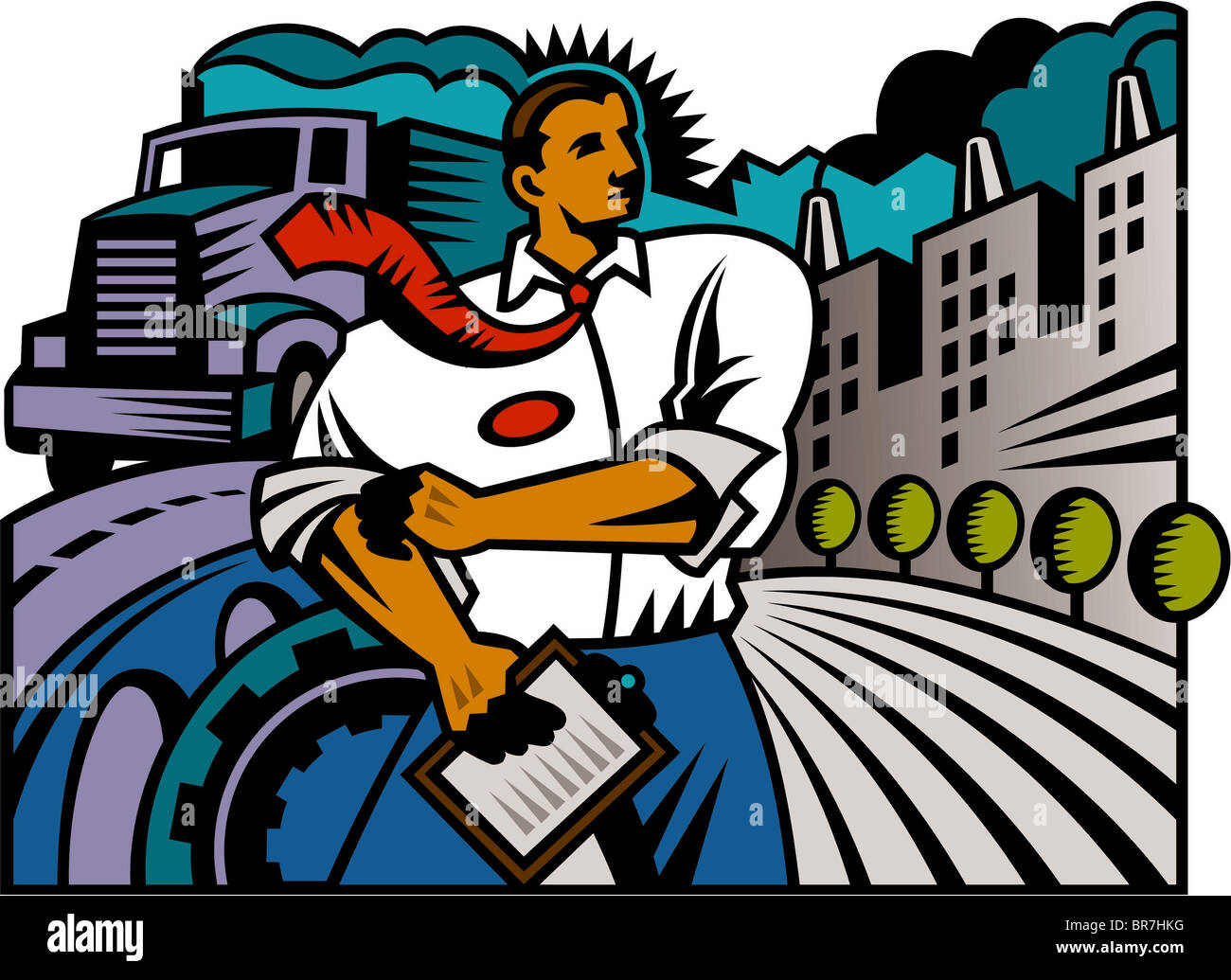 Une illustration d'un gestionnaire Banque D'Images