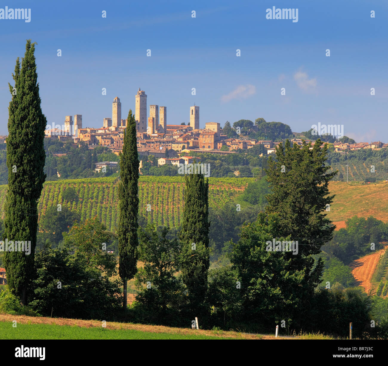 San Gimignano est une petite colline de la ville médiévale en Toscane, Italie Banque D'Images