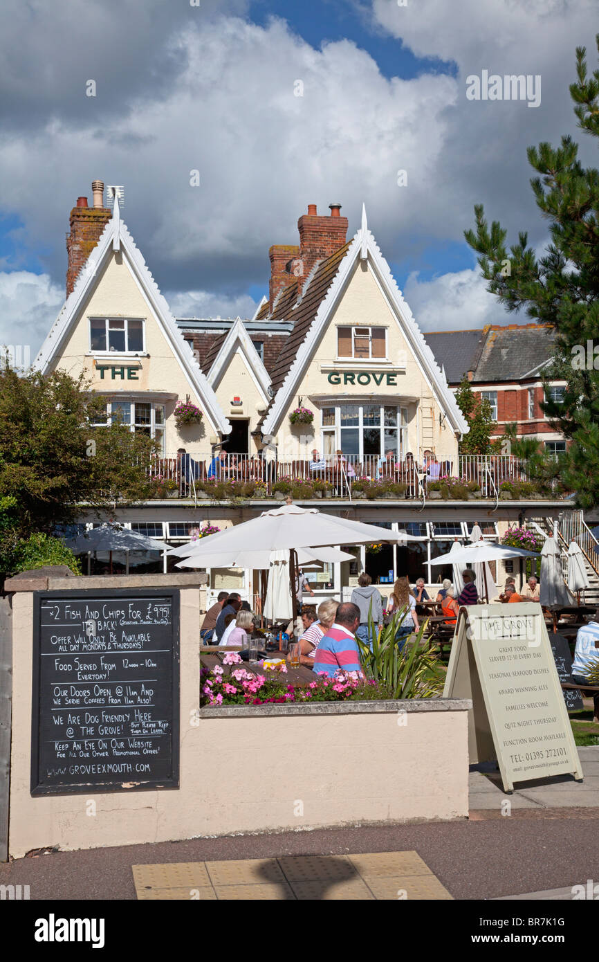 Le Grove pub sur le front de mer à Exmouth, Devon Banque D'Images
