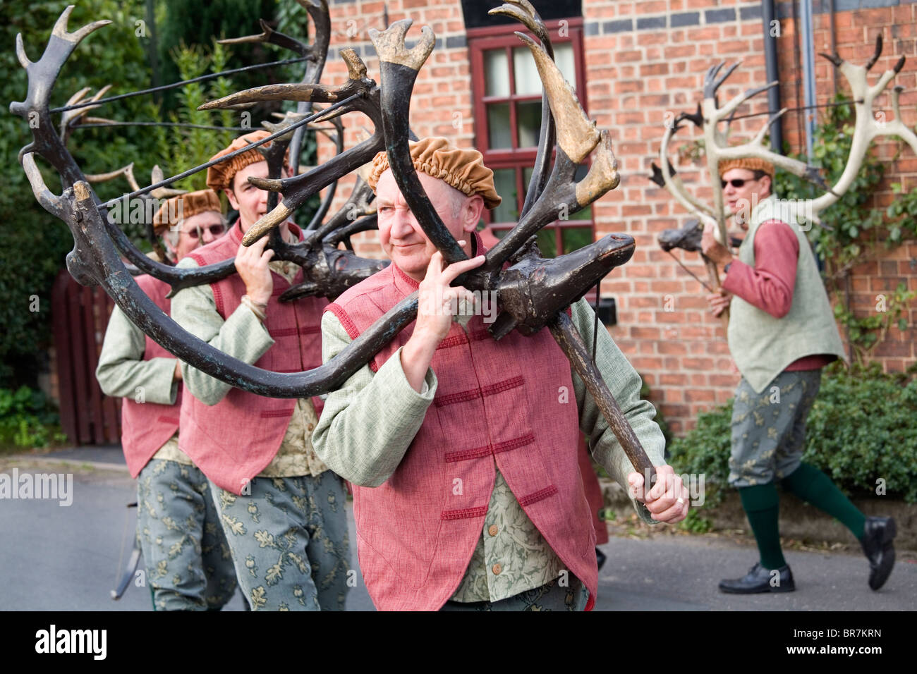 L'Abbé Bromley Horn Dance, Staffordshire, Angleterre Banque D'Images