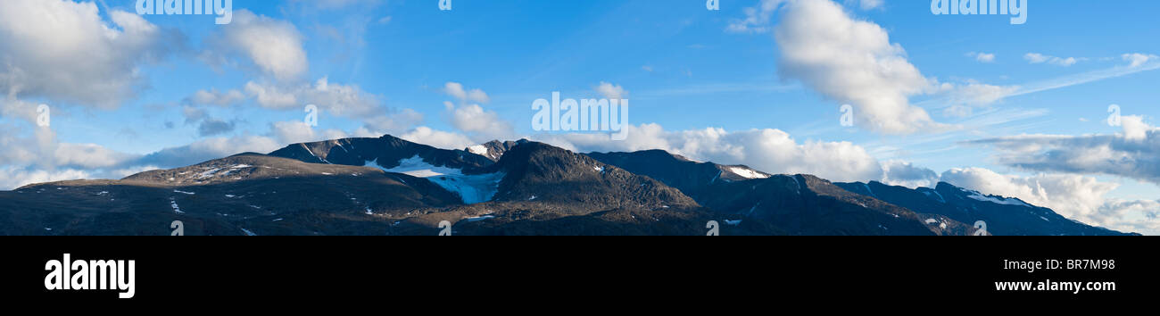 Vue panoramique sur les montagnes, le parc national de Jotunheimen, Norvège Banque D'Images